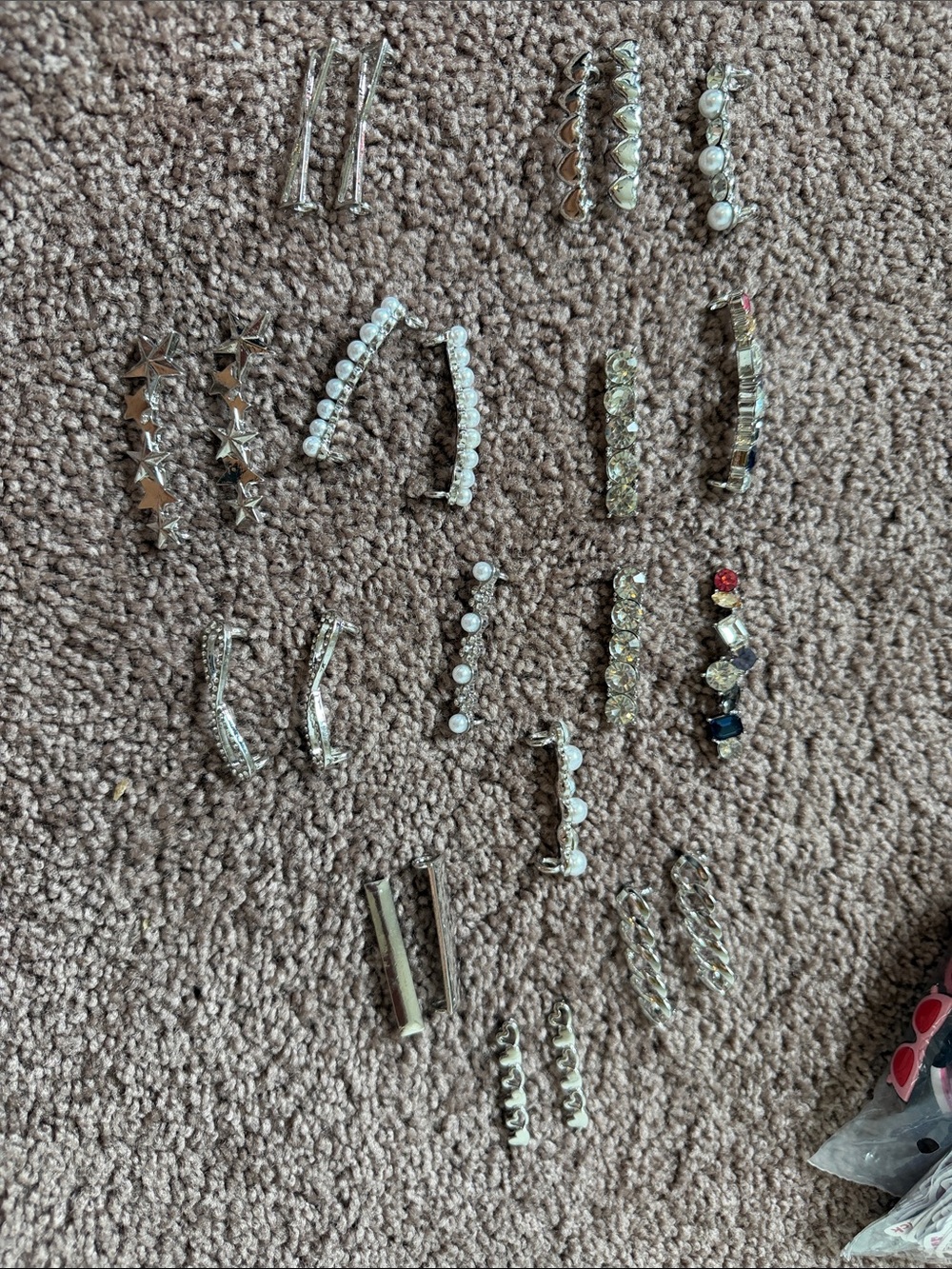 Mixed Silver-Tone and Pearl Accent shoelace charms